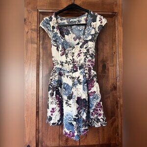 Urban Outfitters blue purple floral romper